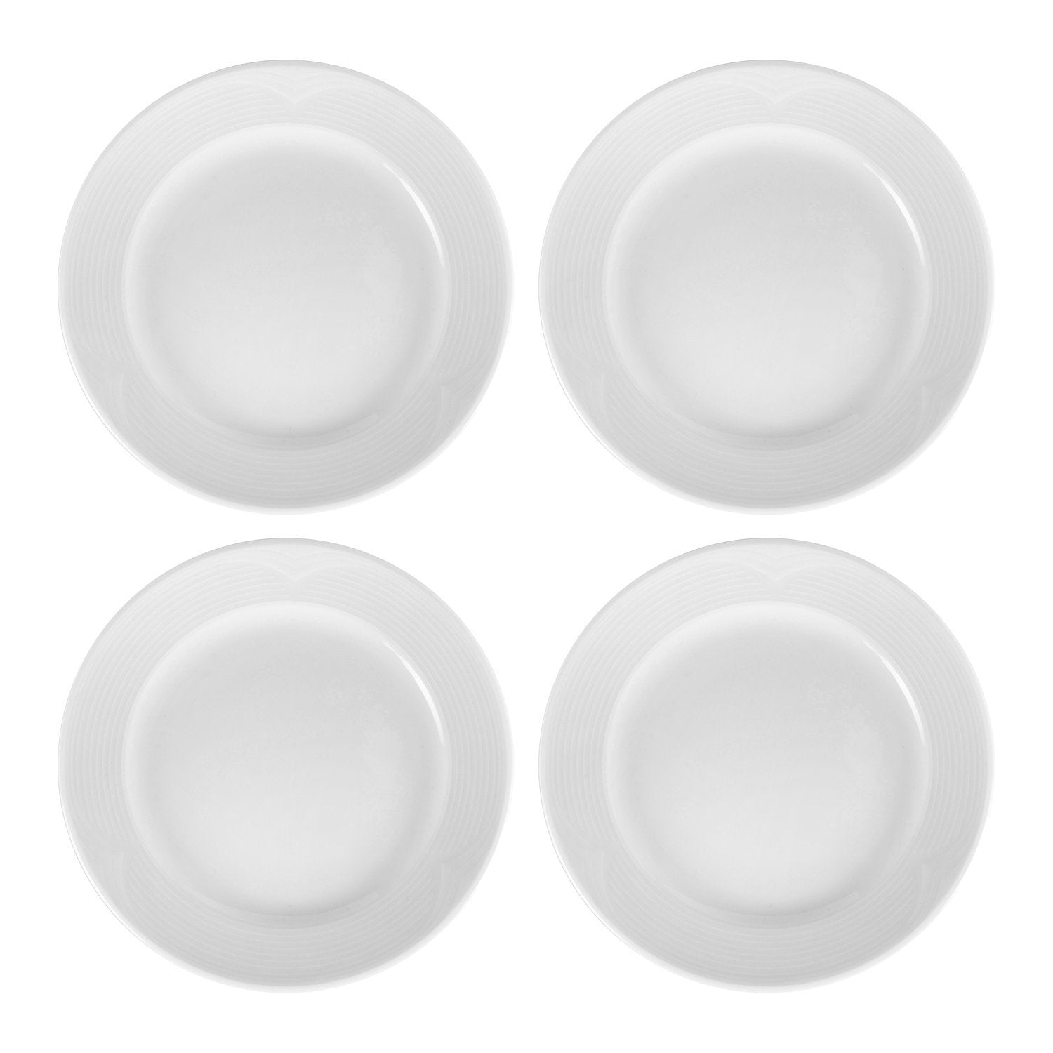 Saturn dia.7.75" Round White Porcelain Plate (Set of 4)