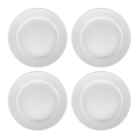 Saturn dia.7.75" Round White Porcelain Plate (Set of 4)