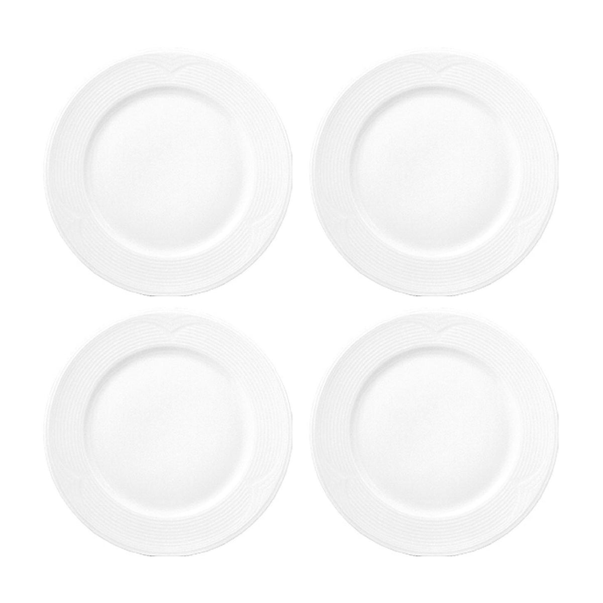 Porcelain Saturn dia.11.75" Round White Porcelain Plate (Set of 4)