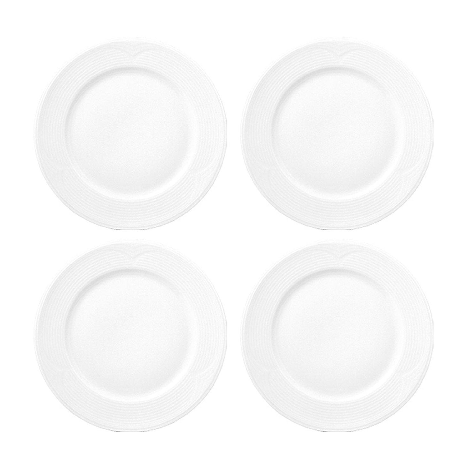 Saturn dia.11.75" Round White Porcelain Plate (Set of 4)