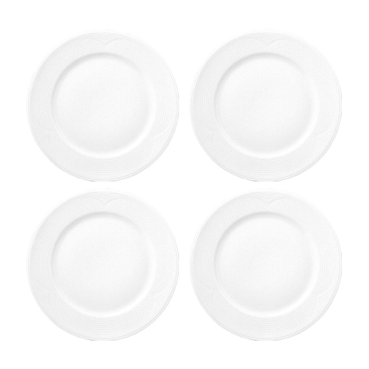 Saturn dia.11.75" Round White Porcelain Plate (Set of 4)