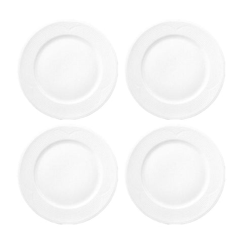 Saturn dia.11.75" Round White Porcelain Plate (Set of 4)