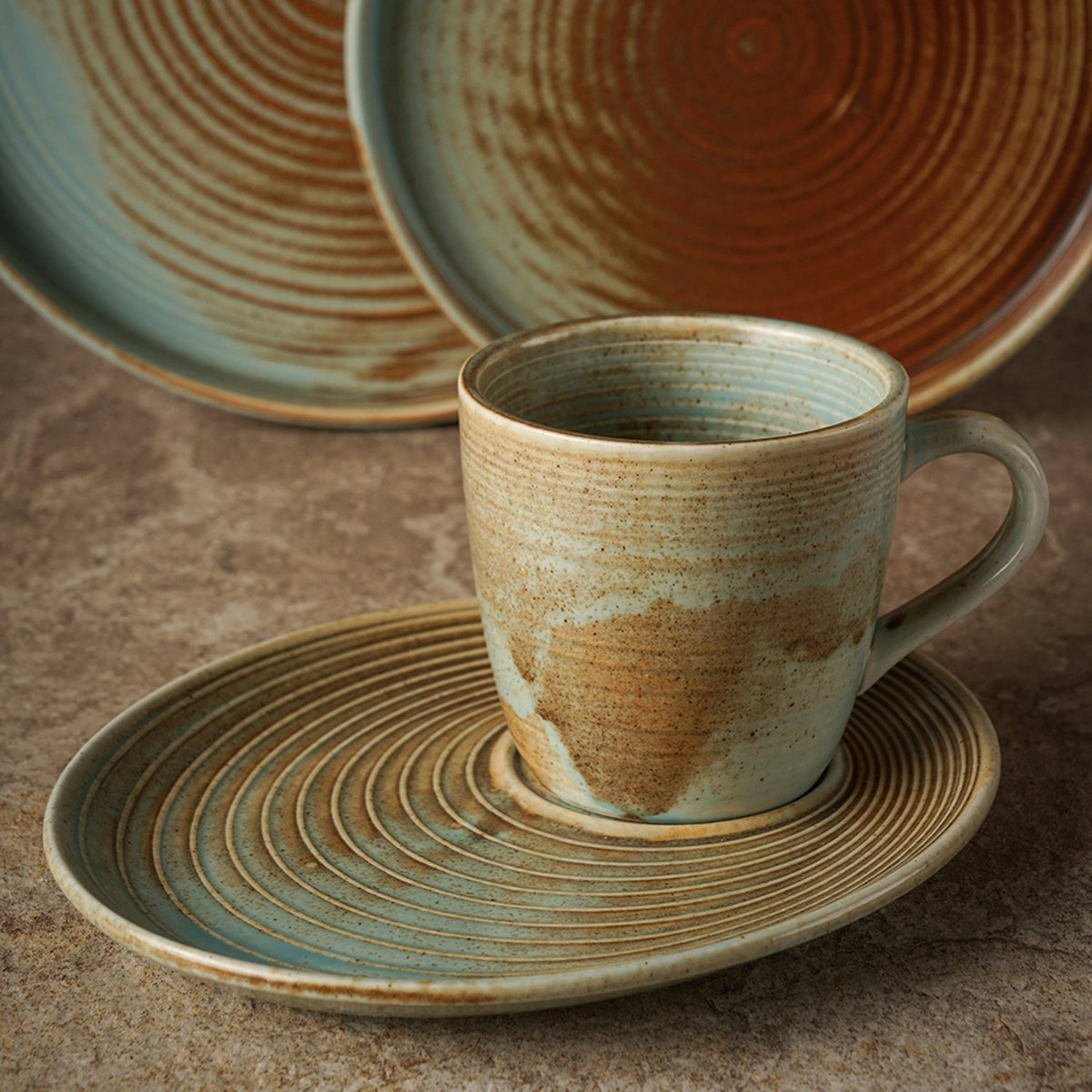 Coral Reactive Glaze Collection 4-Piece Dinnerware Set For 1
