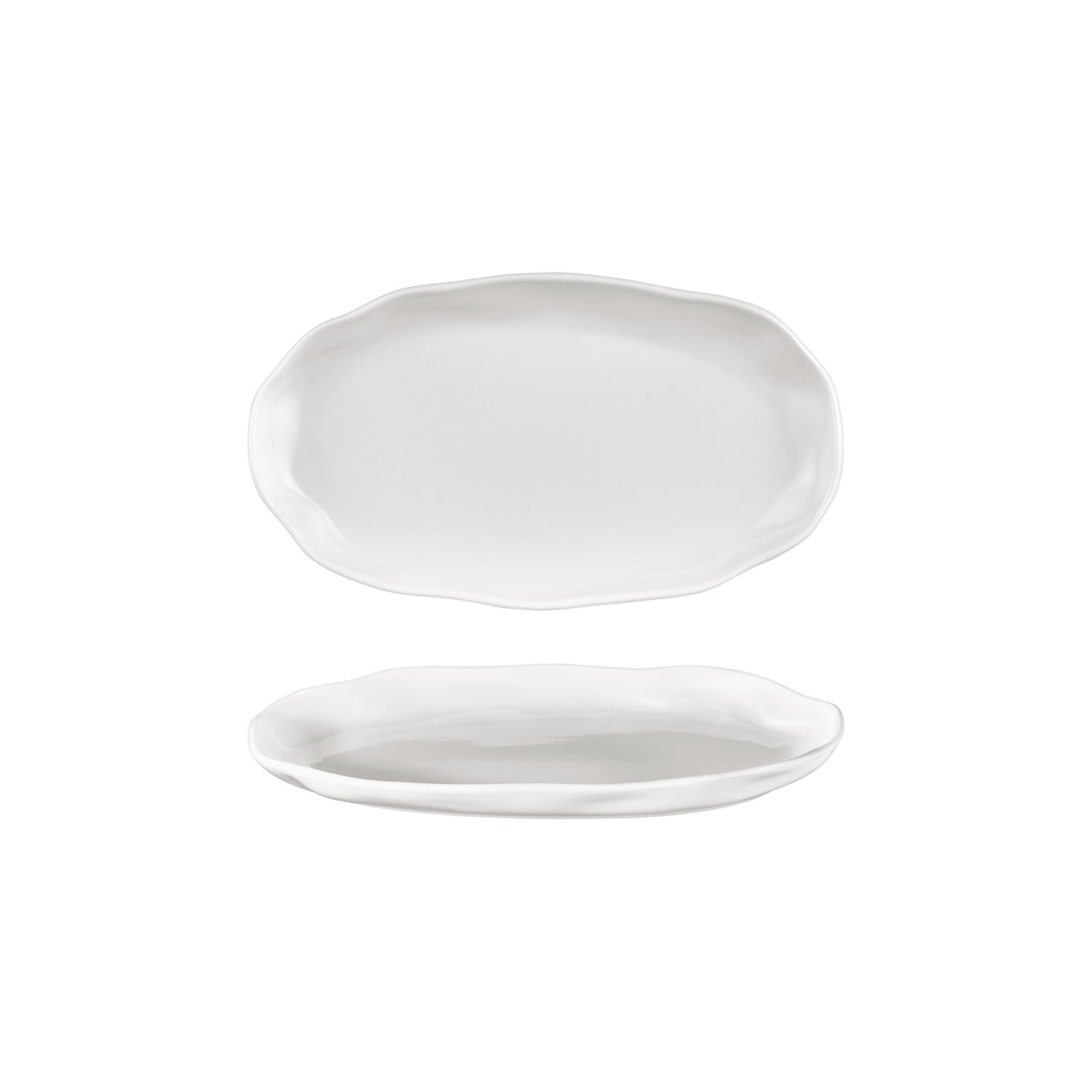 Amorf 11.5" x 6.5" Organic Warm White Vitrified Plate (Set of 6)