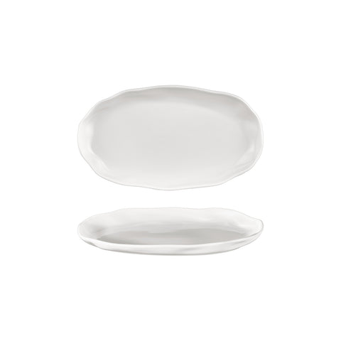Amorf 11.5" x 6.5" Organic Warm White Vitrified Plate (Set of 6)