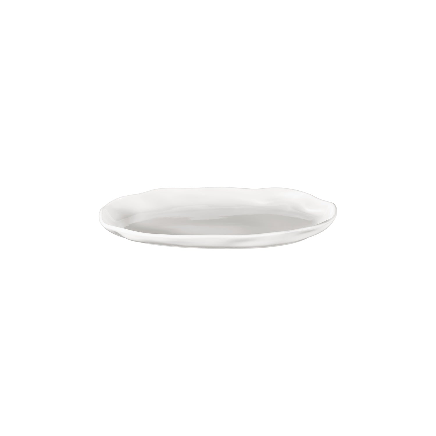 Amorf 11.5" x 6.5" Organic Warm White Vitrified Plate (Set of 6)