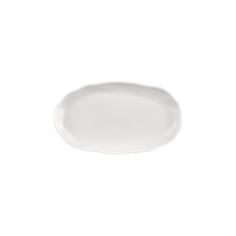 Amorf 11.5" x 6.5" Organic Warm White Vitrified Plate (Set of 6)