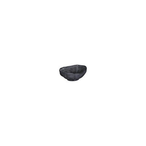 Amorf Notte 4" x 3.5" x h:0" 4 oz. Organic Black Vitrified Bowl (Set of 4)