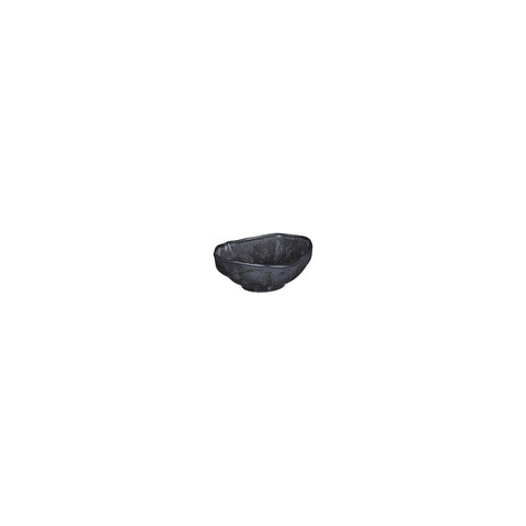 Amorf Notte 4" x 3.5" x h:0" 4 oz. Organic Black Vitrified Bowl (Set of 4)