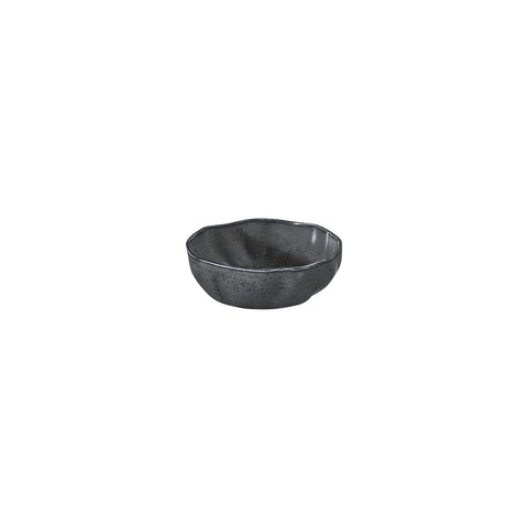 Amorf Notte 6.25" x 6.25" x h:0" 20 oz. Organic Black Vitrified Bowl (Set of 4)