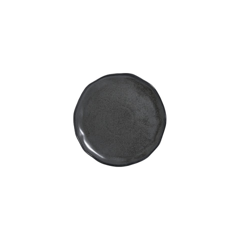 Amorf Notte 8.25" x 8.25" Organic Black Vitrified Plate (Set of 4)