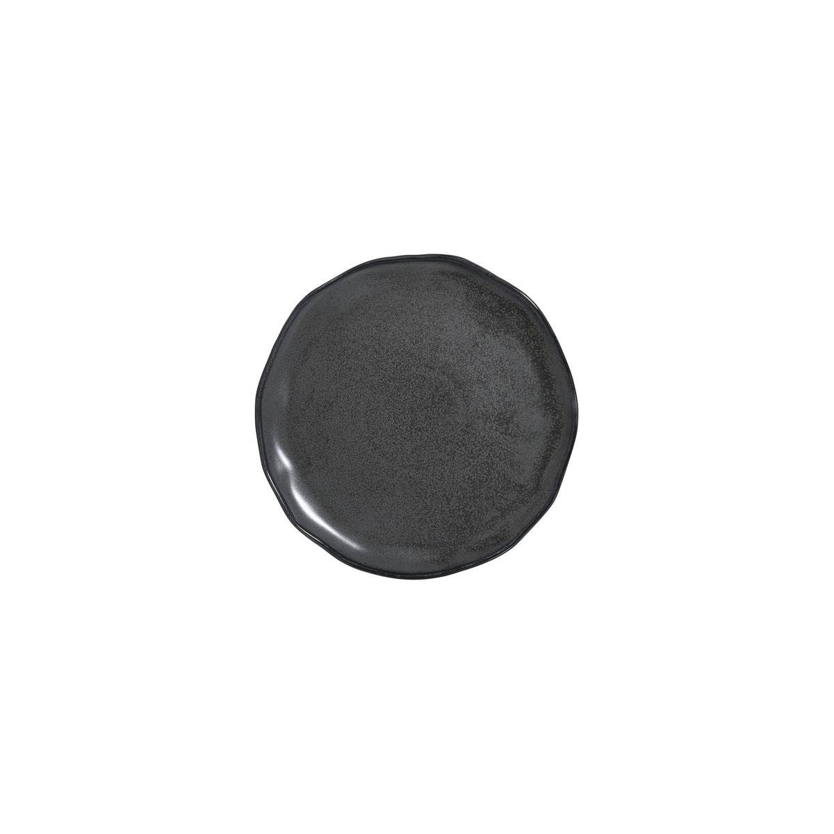 Amorf Notte 8.25" x 8.25" Organic Black Vitrified Plate (Set of 4)