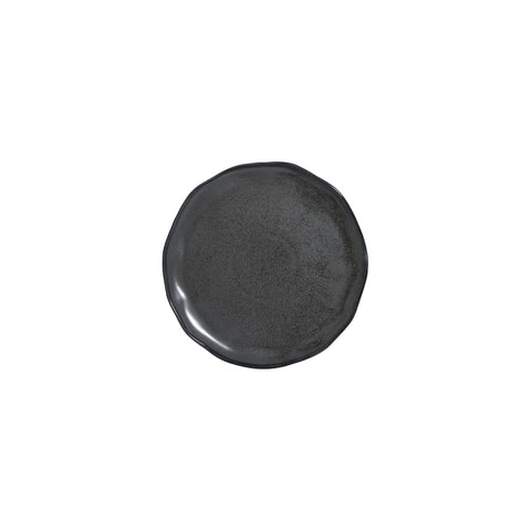 Amorf Notte 8.25" x 8.25" Organic Black Vitrified Plate (Set of 4)