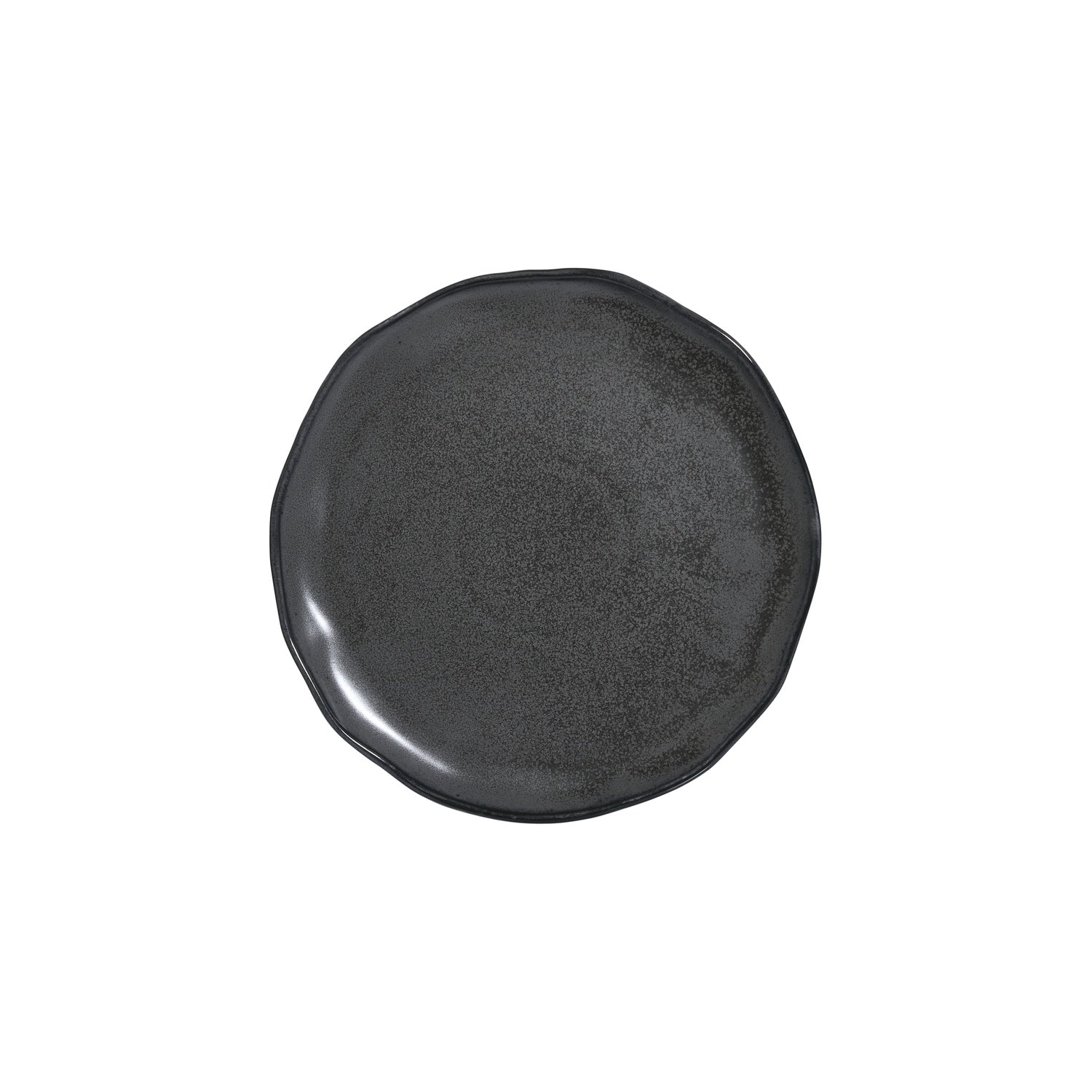 Amorf Notte 10.75" x 10.75" Organic Black Vitrified Plate (Set of 6)