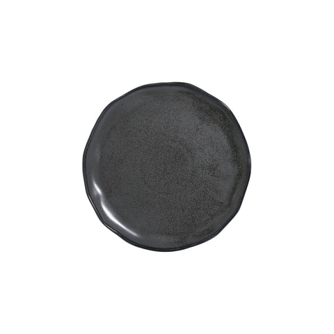 Amorf Notte 10.75" x 10.75" Organic Black Vitrified Plate (Set of 6)