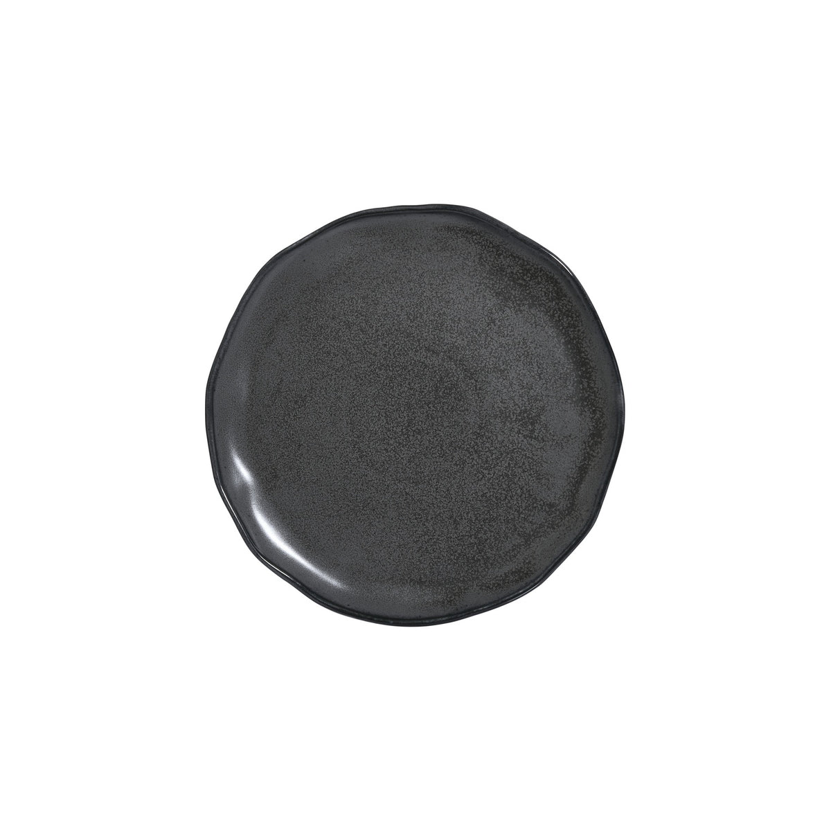 Amorf Notte 10.75" x 10.75" Organic Black Vitrified Plate (Set of 6)