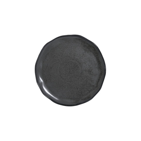 Amorf Notte 10.75" x 10.75" Organic Black Vitrified Plate (Set of 6)