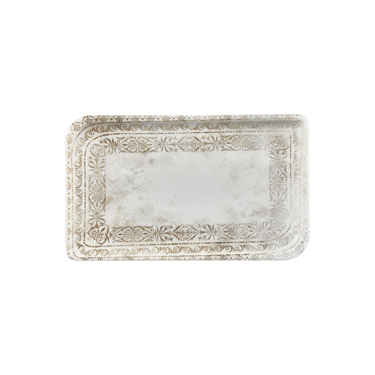 Antico 13.75" x 6.25" x h:0" Rectangular Brown Vitrified Platter (Set of 2)