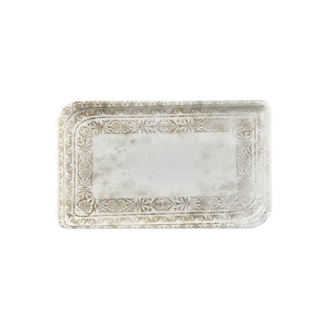 Antico 13.75" x 6.25" x h:0" Rectangular Brown Vitrified Platter (Set of 2)