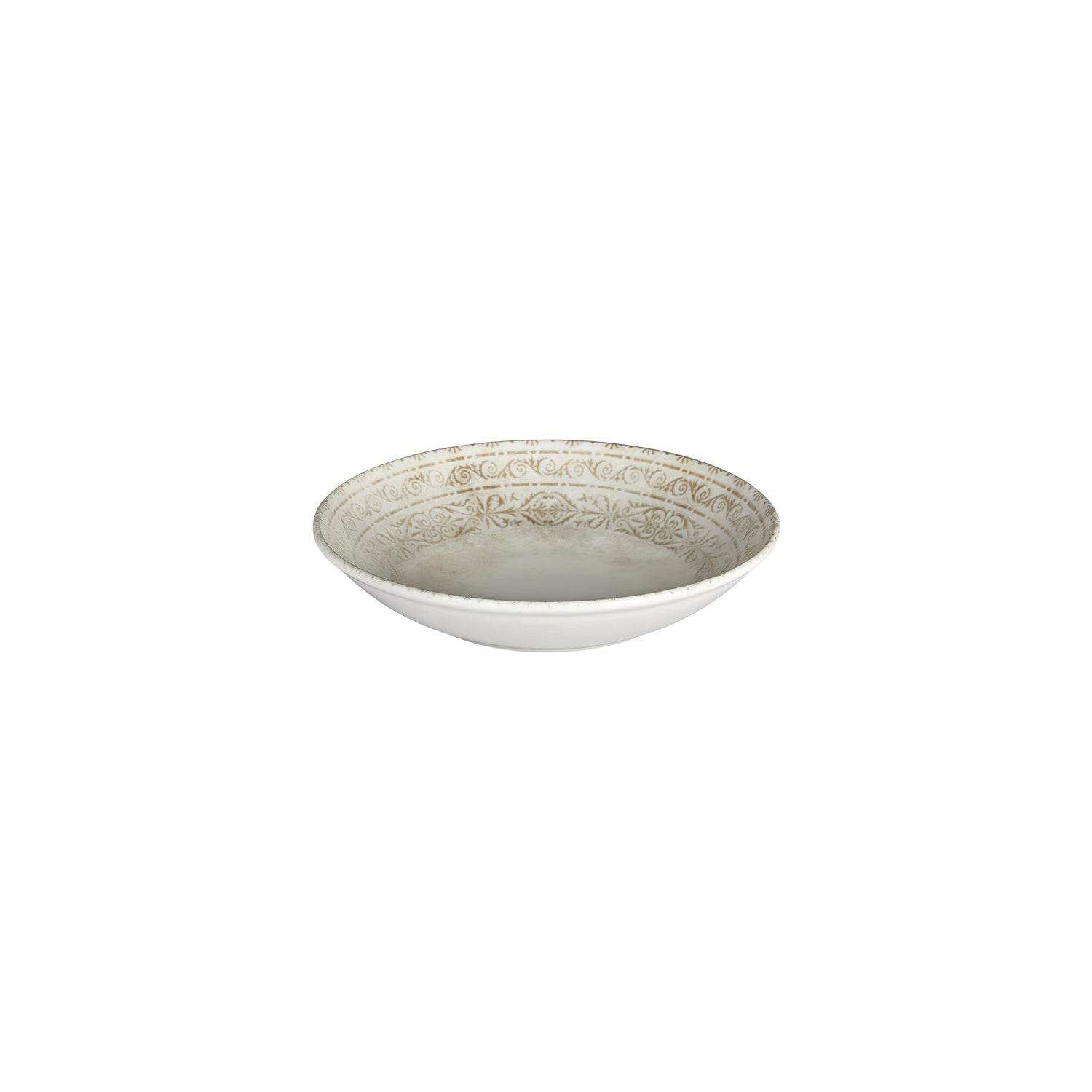 Antico dia.9" h:1.75" 34 oz. Round Brown Vitrified Deep Plate (Set of 6)