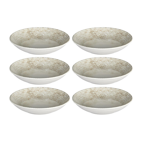 Antico dia.9" h:1.75" 34 oz. Round Brown Vitrified Deep Plate (Set of 6)