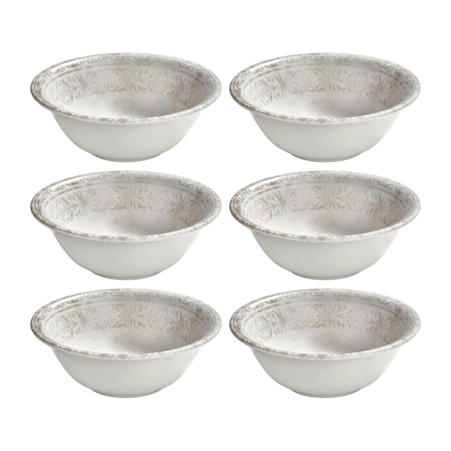 Antico dia.6.25" h:2.25" 17 oz. Round Brown Vitrified Bowl (Set of 6)