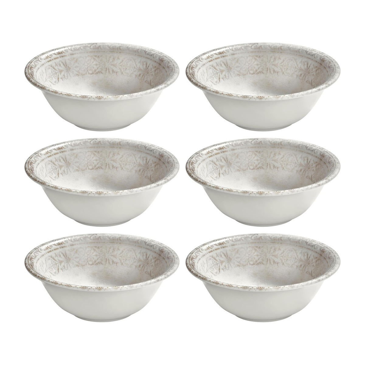 Antico dia.6.25" h:2.25" 17 oz. Round Brown Vitrified Bowl (Set of 6)