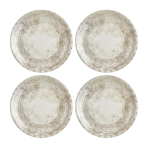 Antico dia.6.75" Round Brown Vitrified Plate (Set of 4)