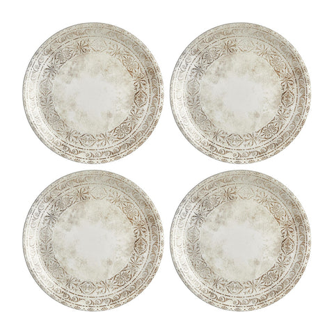 Antico dia.8.25" Round Brown Vitrified Plate (Set of 4)