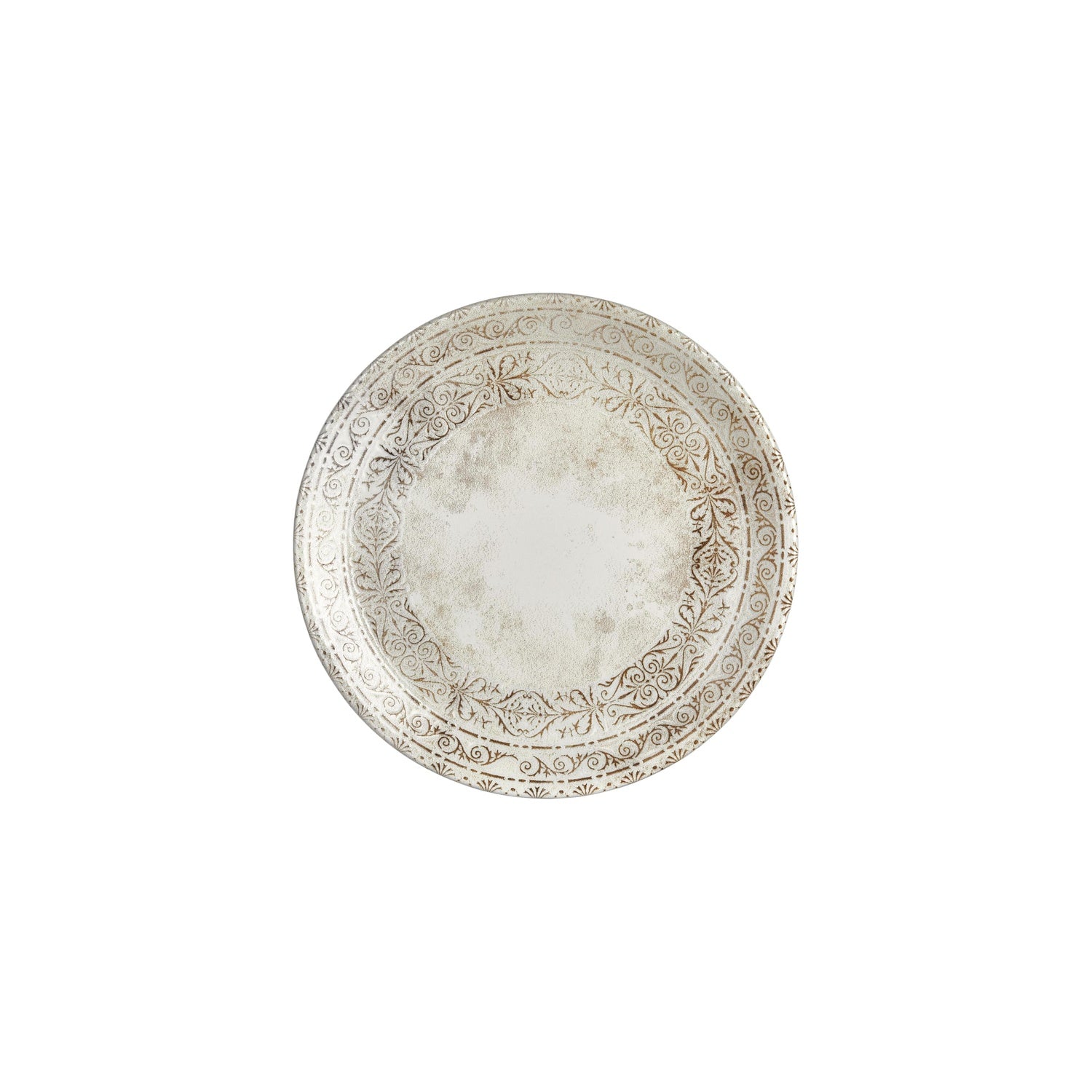 Antico dia.9.75" Round Brown Vitrified Plate (Set of 6)