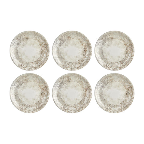 Antico dia.9.75" Round Brown Vitrified Plate (Set of 6)