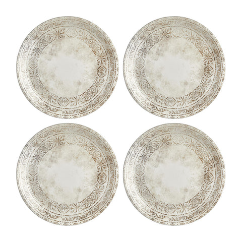 Antico dia.10.75" Round Brown Vitrified Plate (Set of 4)