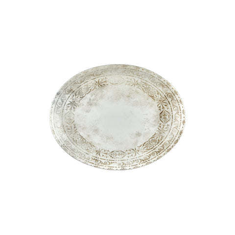 Antico 12.25" x 9.5" x h:1" Oval Brown Vitrified Platter (1 each)