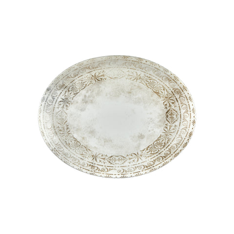 Antico 14.25" x 11" x h:1.25" Oval Brown Vitrified Platter (1 each)