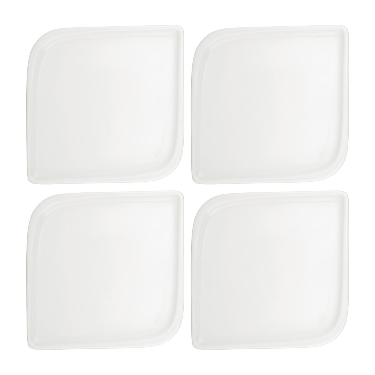 Gourmet 7.5" x 7.5" Square Warm White Vitrified Plate (Set of 4)