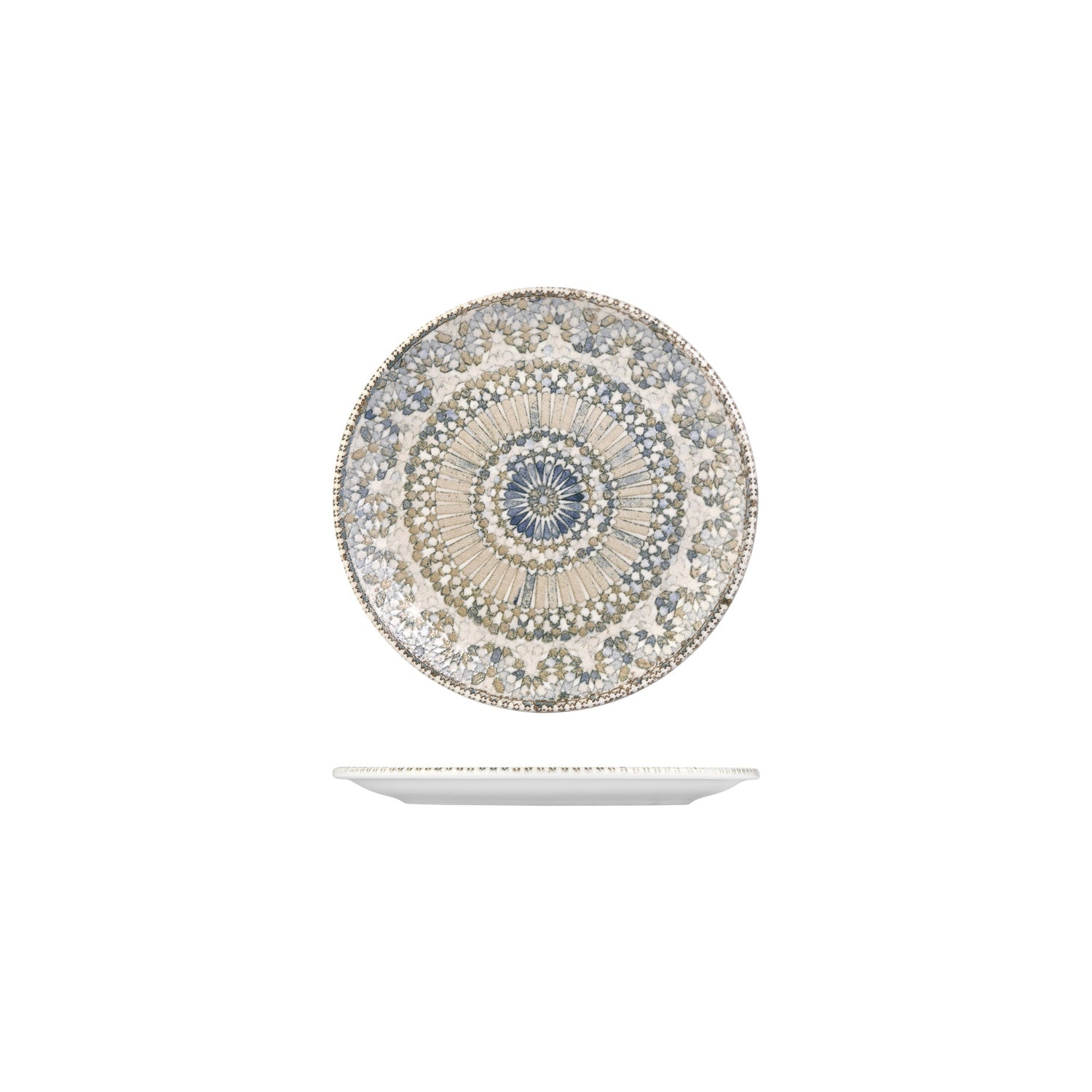Azora dia.8.25" Round Decorated Vitrified Plate (Set of 12)
