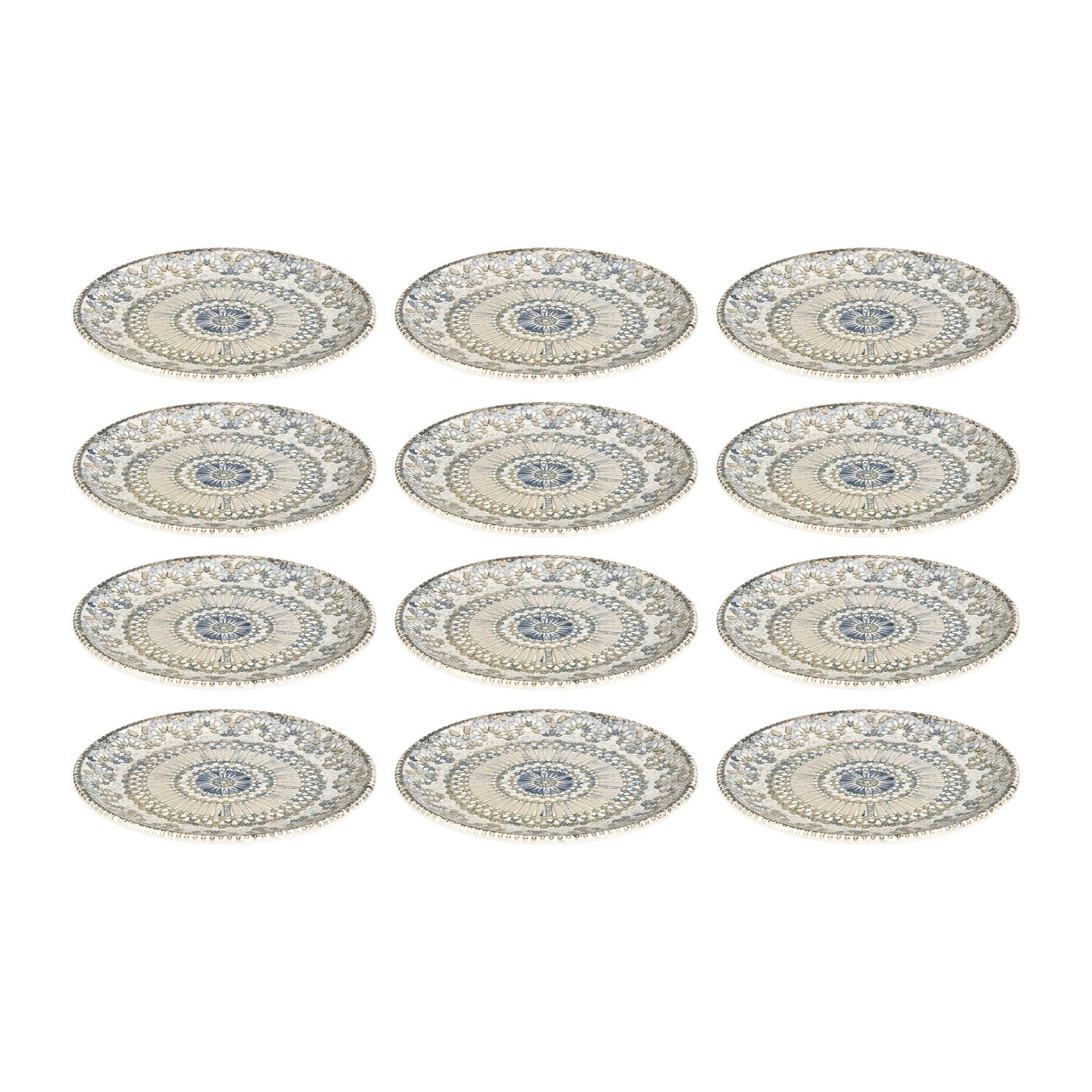 Azora dia.8.25" Round Decorated Vitrified Plate (Set of 12)