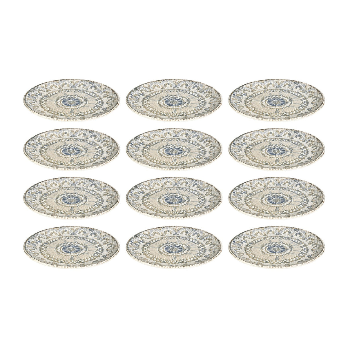 Azora dia.8.25" Round Decorated Vitrified Plate (Set of 12)