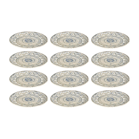 Azora dia.8.25" Round Decorated Vitrified Plate (Set of 12)
