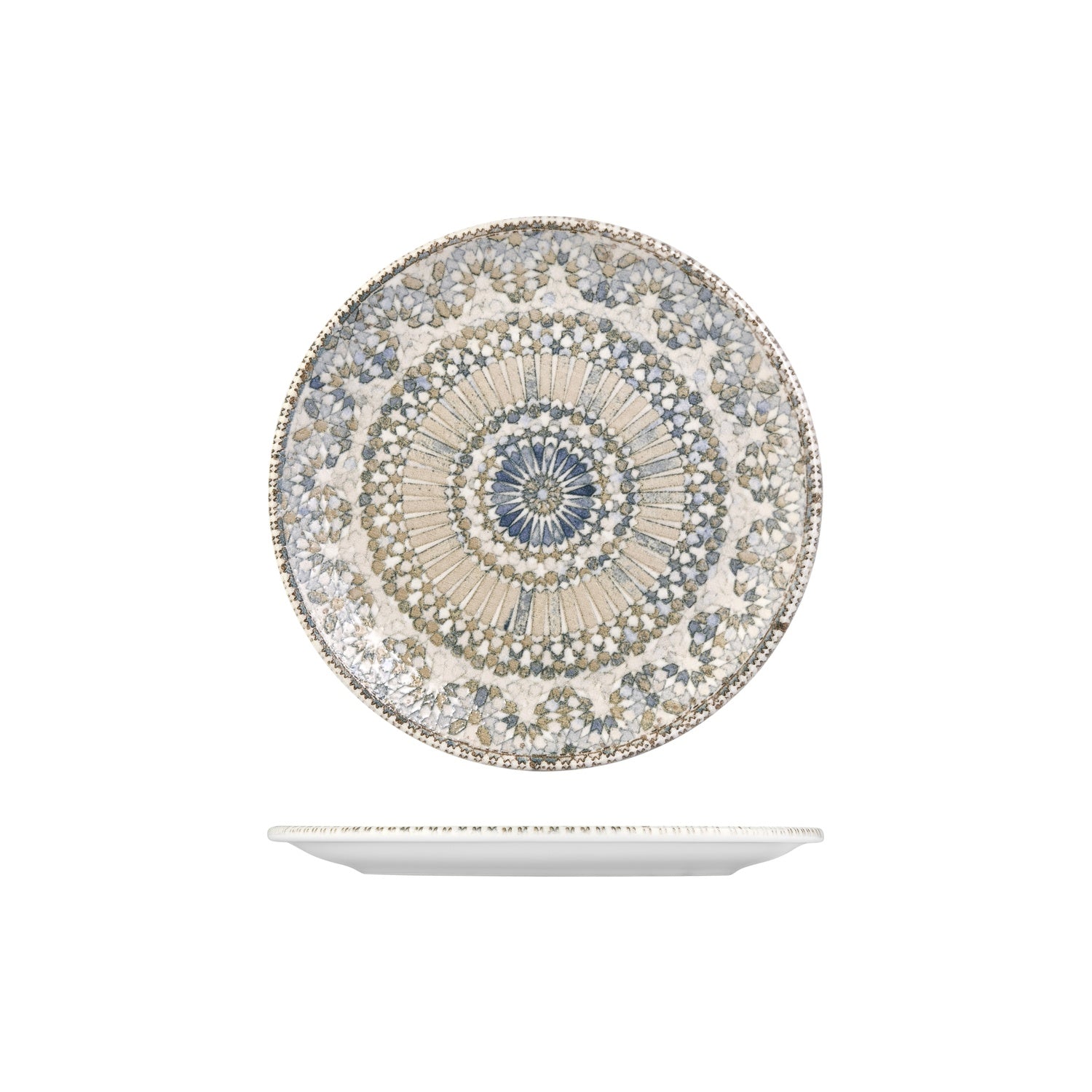 Azora dia.10.75" Round Decorated Vitrified Plate (Set of 6)