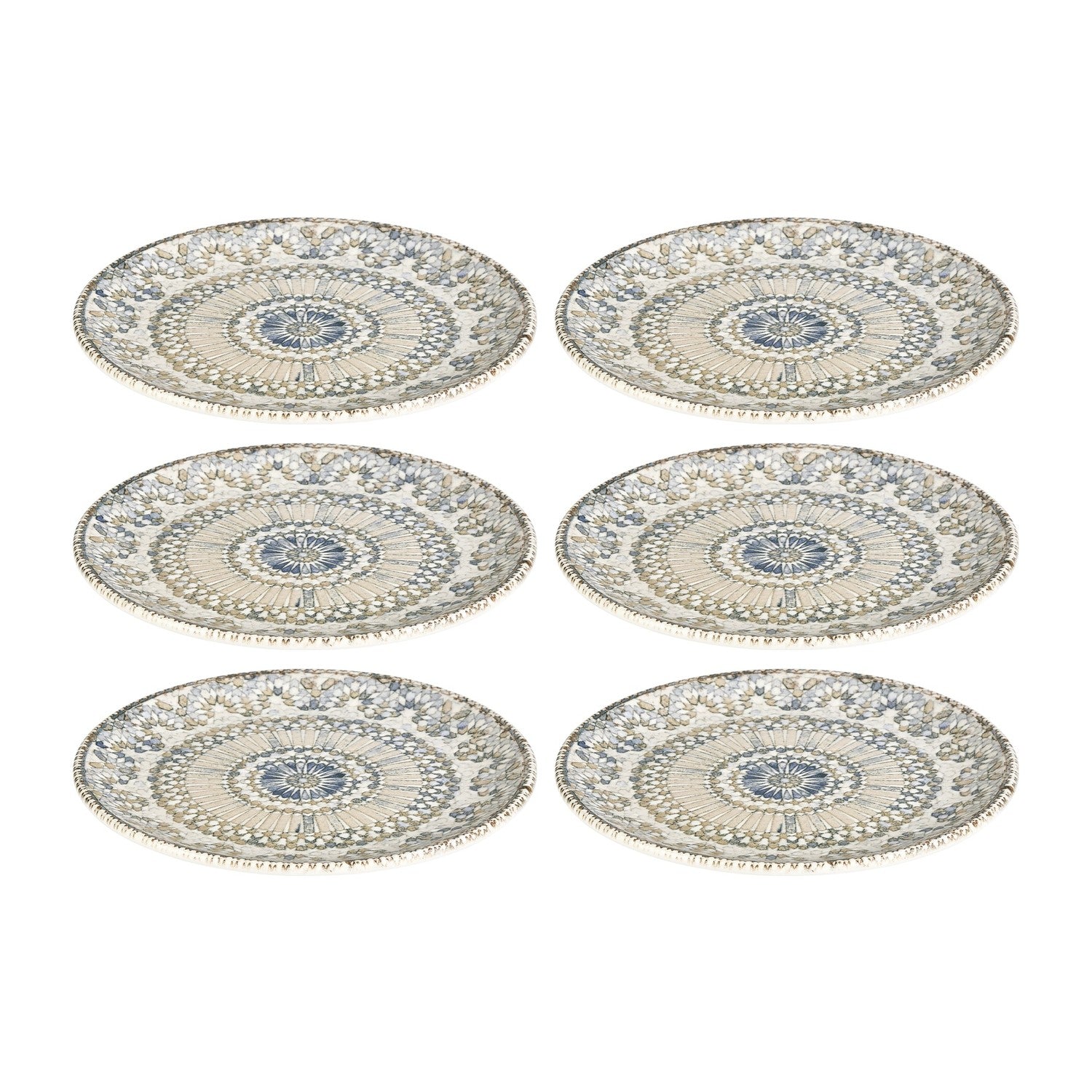 Azora dia.10.75" Round Decorated Vitrified Plate (Set of 6)