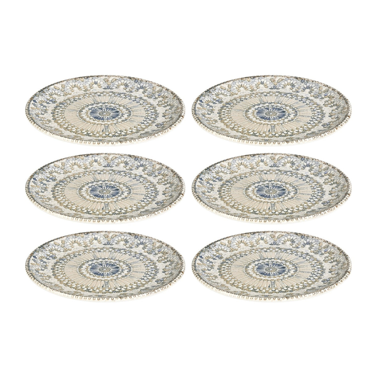 Azora dia.10.75" Round Decorated Vitrified Plate (Set of 6)