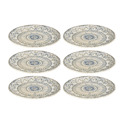 Azora dia.10.75" Round Decorated Vitrified Plate (Set of 6)