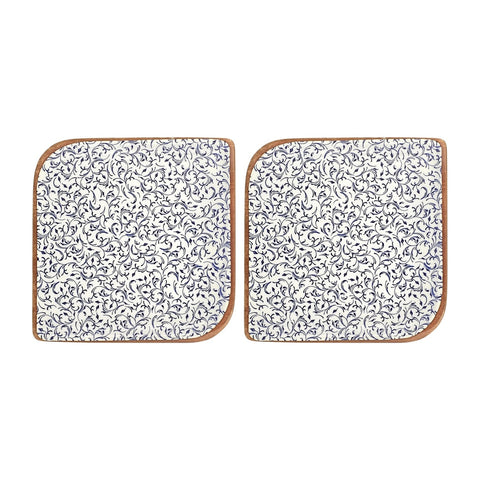 Edera 7.5" x 7.5" Square Blue Vitrified Plate (Set of 2)