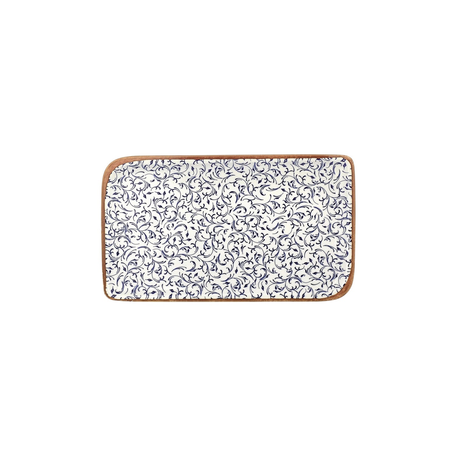 Edera 11.75" x 7" x h:0" Rectangular Blue Vitrified Platter (Set of 6)