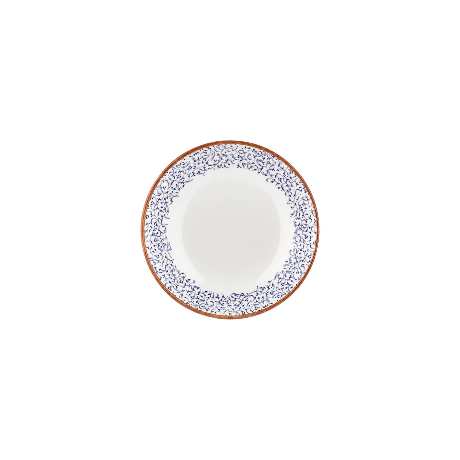 Edera dia.8.25" h:1.25" 27 oz. Round Blue Vitrified Deep Plate (Set of 6)