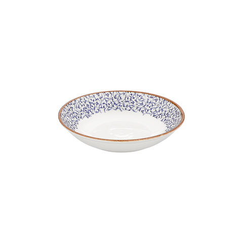 Edera dia.11" h:0" 57 oz. Round Blue Vitrified Deep Plate (Set of 6)