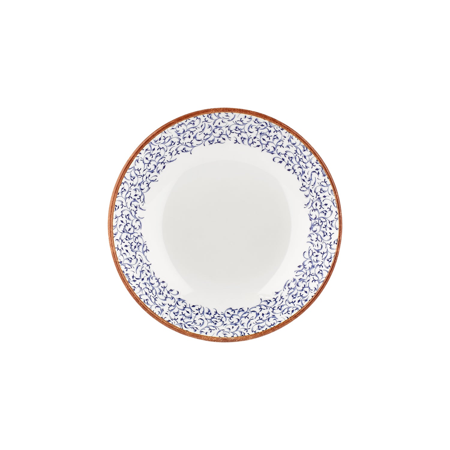 Edera dia.11" h:0" 57 oz. Round Blue Vitrified Deep Plate (Set of 6)