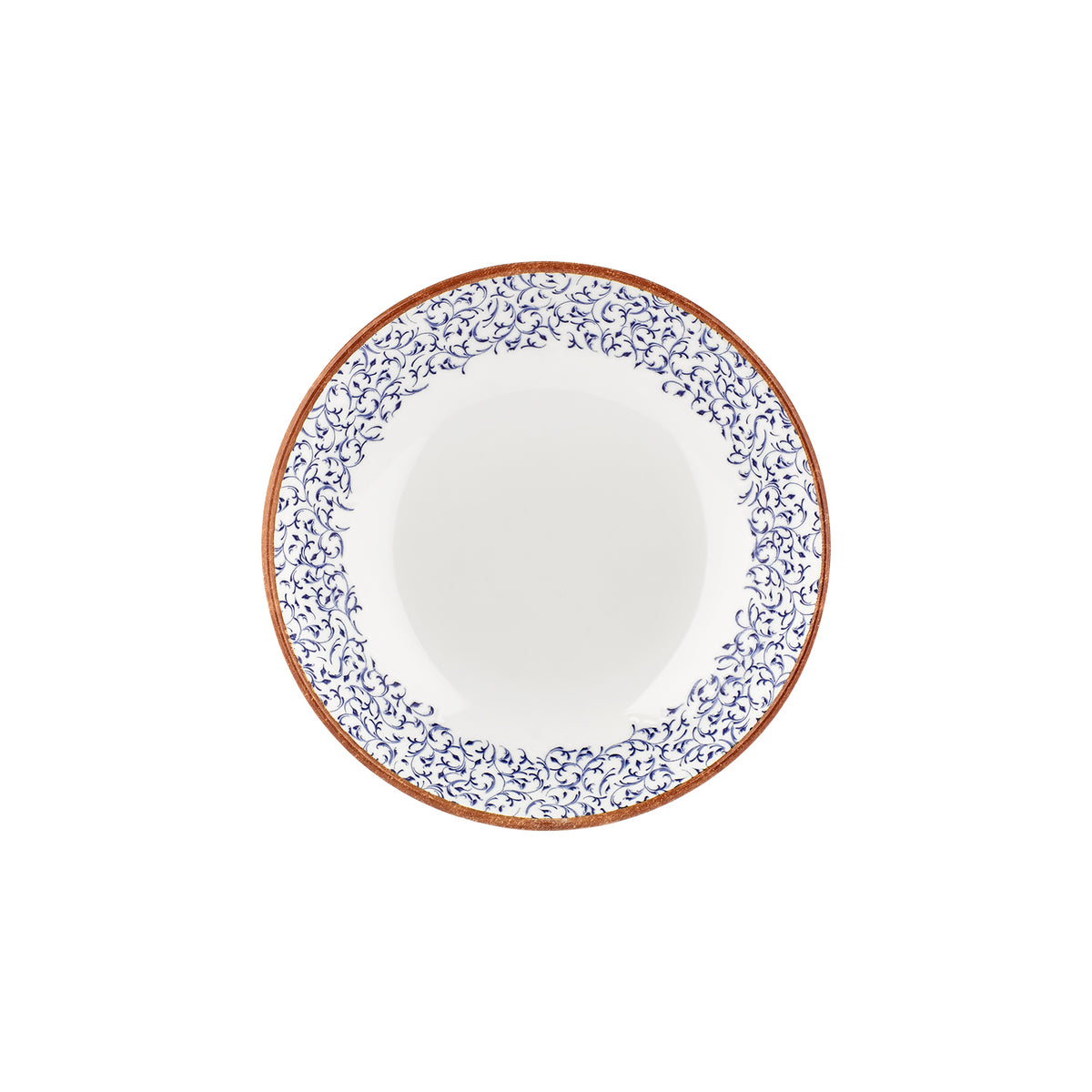 Edera dia.11" h:0" 57 oz. Round Blue Vitrified Deep Plate (Set of 6)