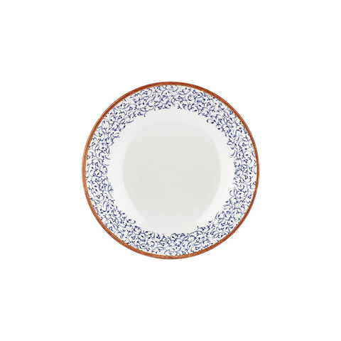 Edera dia.11" h:0" 57 oz. Round Blue Vitrified Deep Plate (Set of 6)